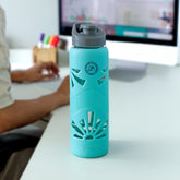 GLASAFE Premium Glass Bottle with Designer Silicon Cover 750ml (Mellow Mist)