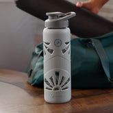 GLASAFE Premium Glass Bottle with Designer Silicon Cover 750ml (Soothing Slate)