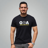 JACK&JONES Unisex Relaxed Fit Logo Print Crew Neck Half Sleeve Black T-Shirt