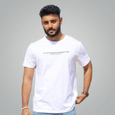 JACK&JONES Unisex Relaxed Fit Logo Print Crew Neck Half Sleeve White T-Shirt