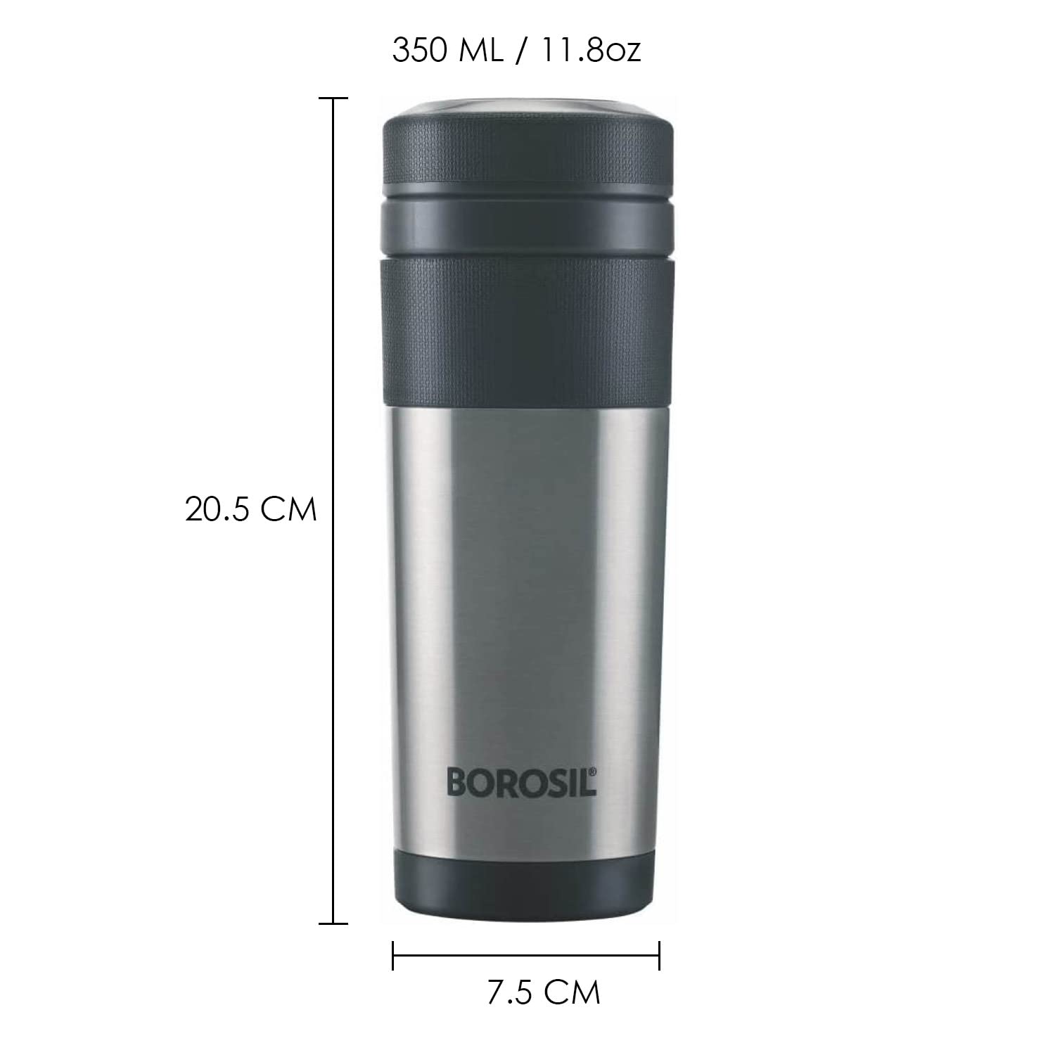 Borosil Hydra Travelmate 350ml Vacuum Insulated Water Bottle