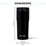 Borosil Hydra Hike 500ml Flask – Insulated, Leakproof, On-the-Go Sipper (Black)