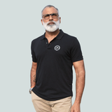 Woodland Black Polo T-shirt | Regular Fit | Brand Embroidered | Cotton Half Sleeve