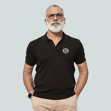 Woodland Black Polo T-shirt | Regular Fit | Brand Embroidered | Cotton Half Sleeve