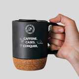 Minimal Ceramic Coffee Mug with Cork Base & Lid – 450 ml Matte Colour Desk Mug