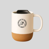 Minimal Ceramic Coffee Mug with Cork Base & Lid – 450 ml Matte Colour Desk Mug