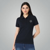 Vero Moda Solid Polo – Classic Black Elegance for Women